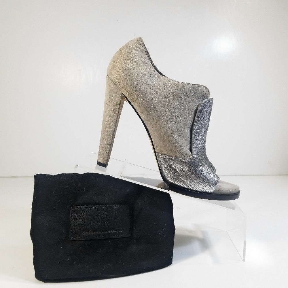 Alexander Wang Frida Suede Peep Toe Booties Sz 40